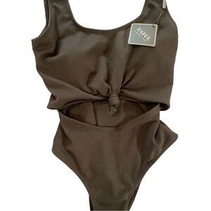 Zaful NWT Bodysuit with cut out middle Black women’s size 4 goth sexy